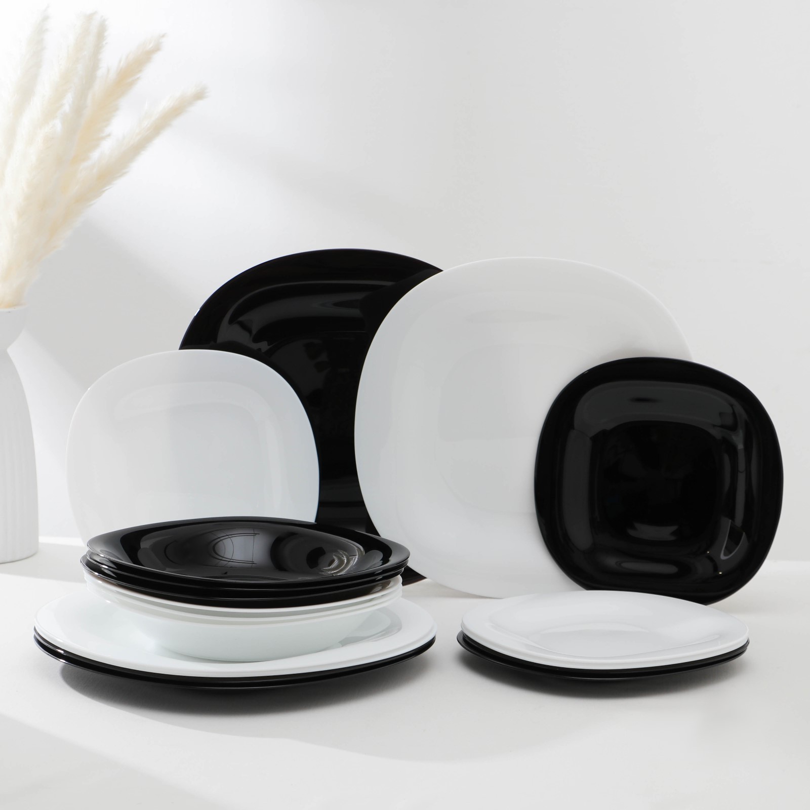 Сервиз столовый LUMINARC Carine black and white чер./бел, 18 предметов
