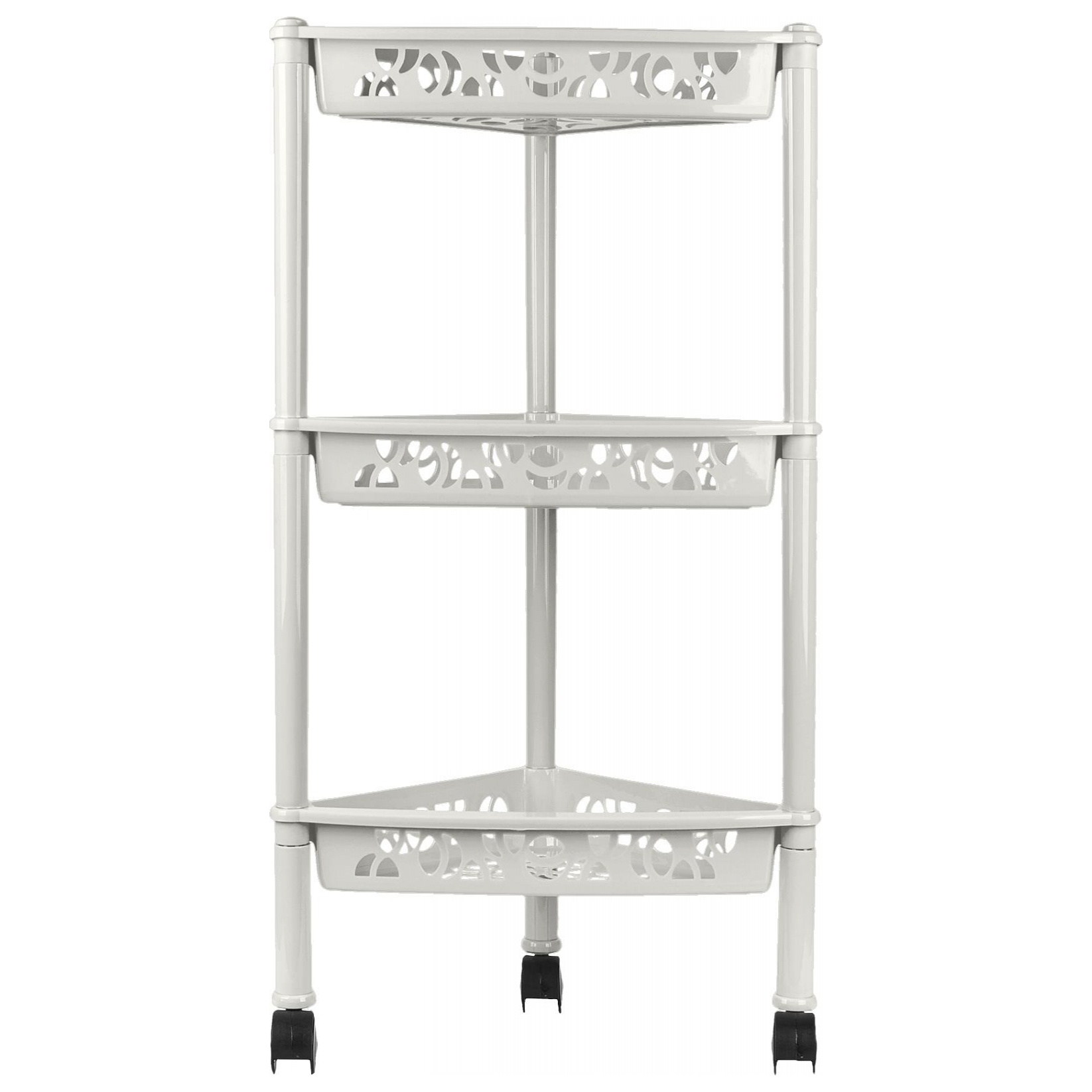 Этажерка Keeplex Light, на колесиках, трехсекционная, угловая, 38.3х22.2х69 см, белое облако