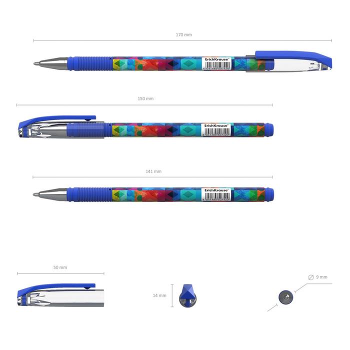 Ручка шарик. ErichKrause® ColorTouch® Patchwork, цвет чернил синий
