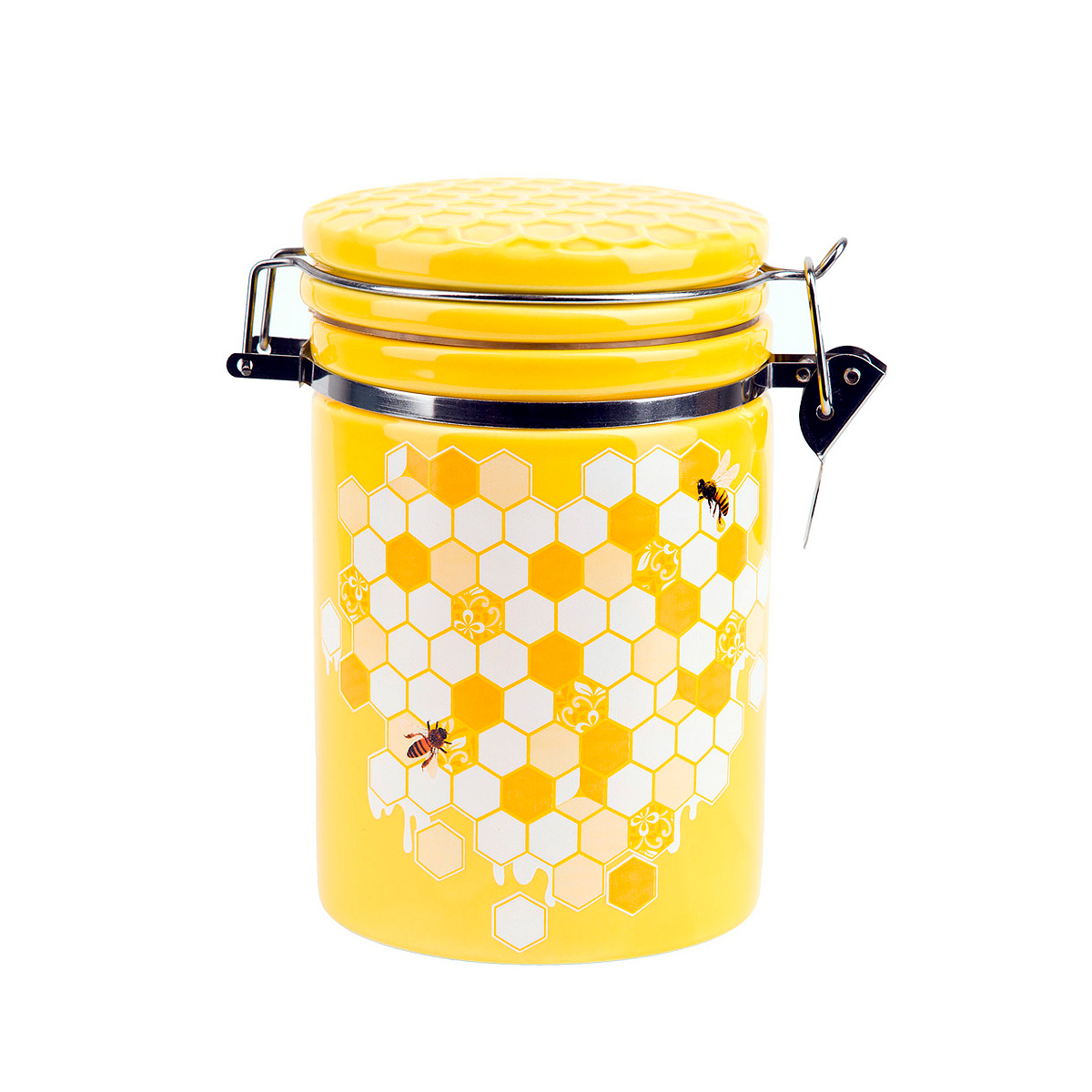 Банка для сыпучих продуктов Dolomite Honey, с клипсой, 630 мл, 14,5 x 10 x 14,5 см