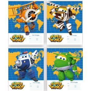 Тетрадь 24 листов, клетка "SUPER WINGS"
