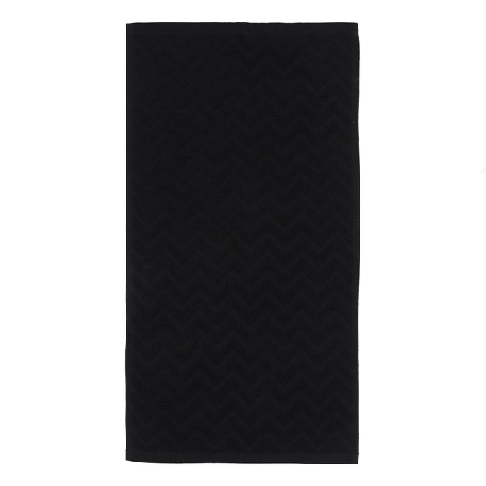 Полотенце махровое LoveLife "Zig-Zag" 30*60 см, черный,100% хл, 450 гр/м2