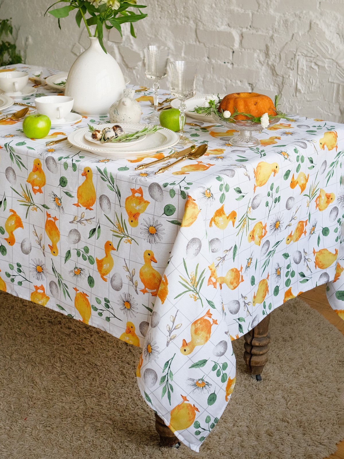 Скатерть Доляна Duckling 149х250 см, 100% хл, рогожка 164 г/м2 921589