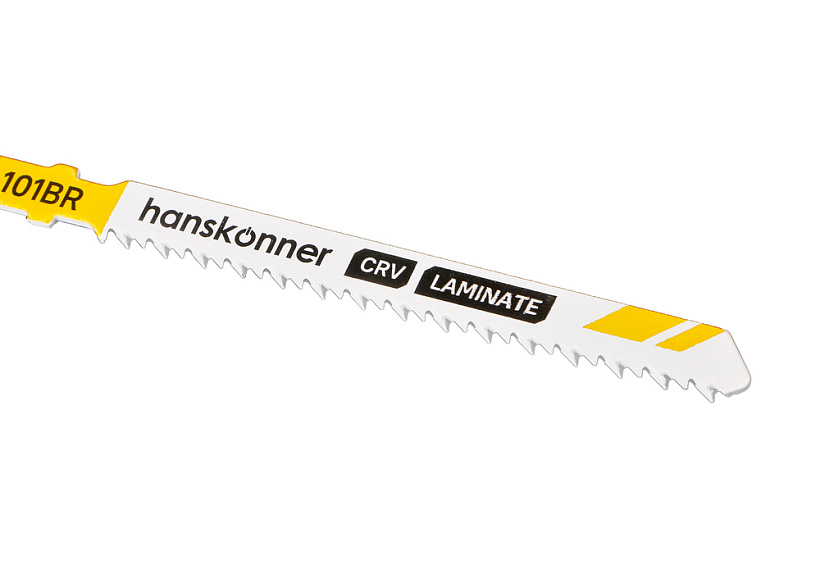 Пилки для лобзика по ламинату 2шт, T101BR (дер,ДСП,фанера 3-30мм) Hanskonner