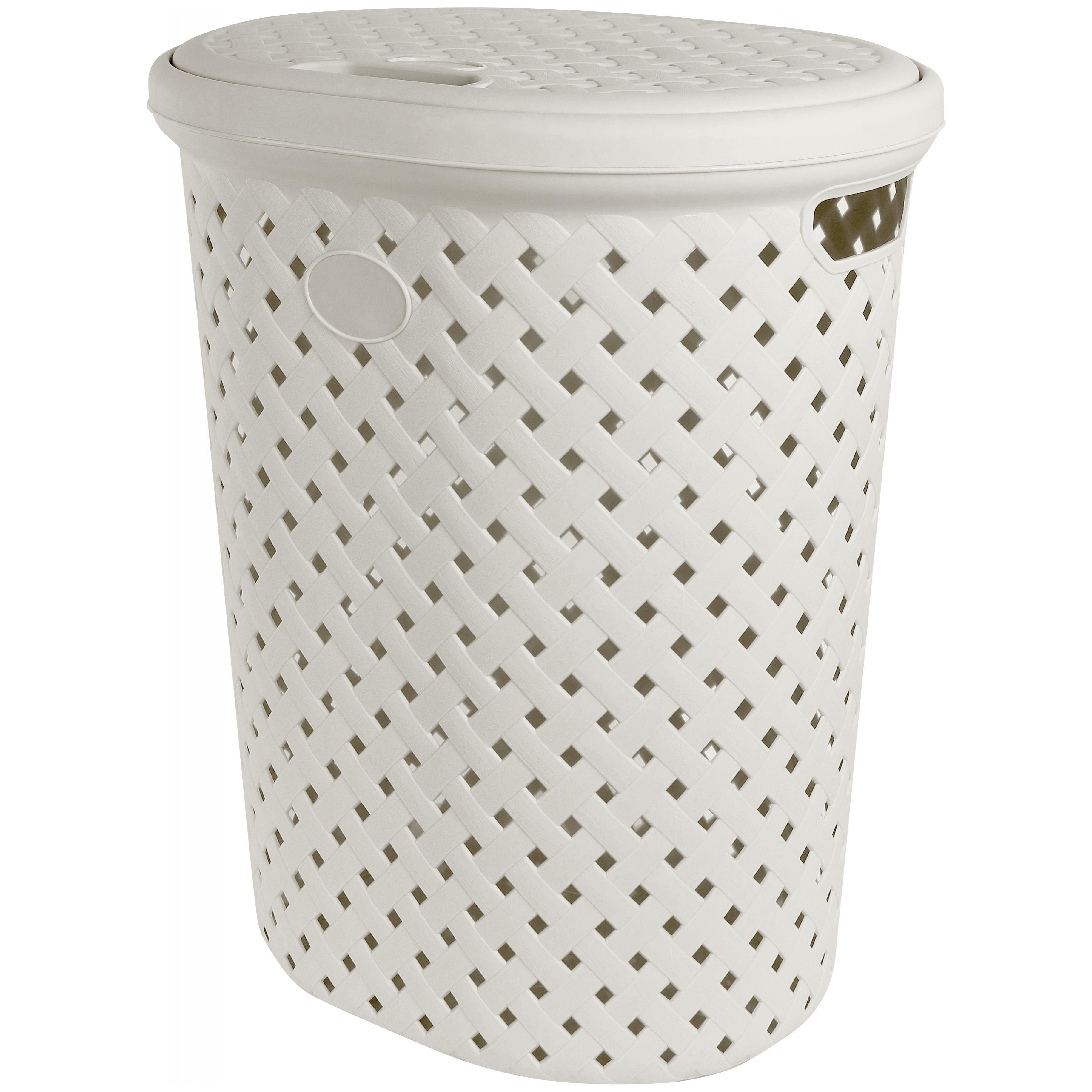 Корзина для белья Plast Team Rattan, 42 л, 415х330х510 мм, молочный туман
