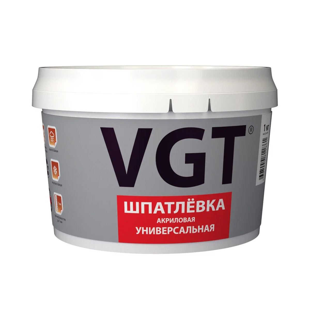 Шпатлевка универсальная VGT, акриловая, 1 кг