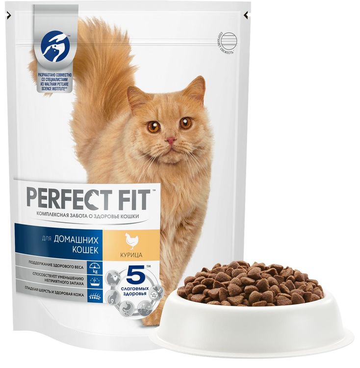 Сухой корм PERFECT FIT для домашних кошек, с курицей, 650 г