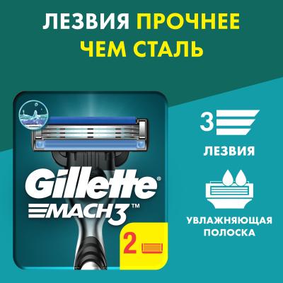 Cменные кассеты для бритья GILLETTE MACH3 2 шт