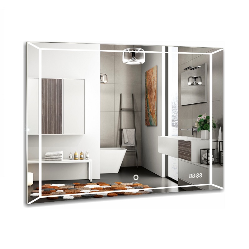 Зеркало AZARIO VOLL 800*600-4 сенсор выкл+часы