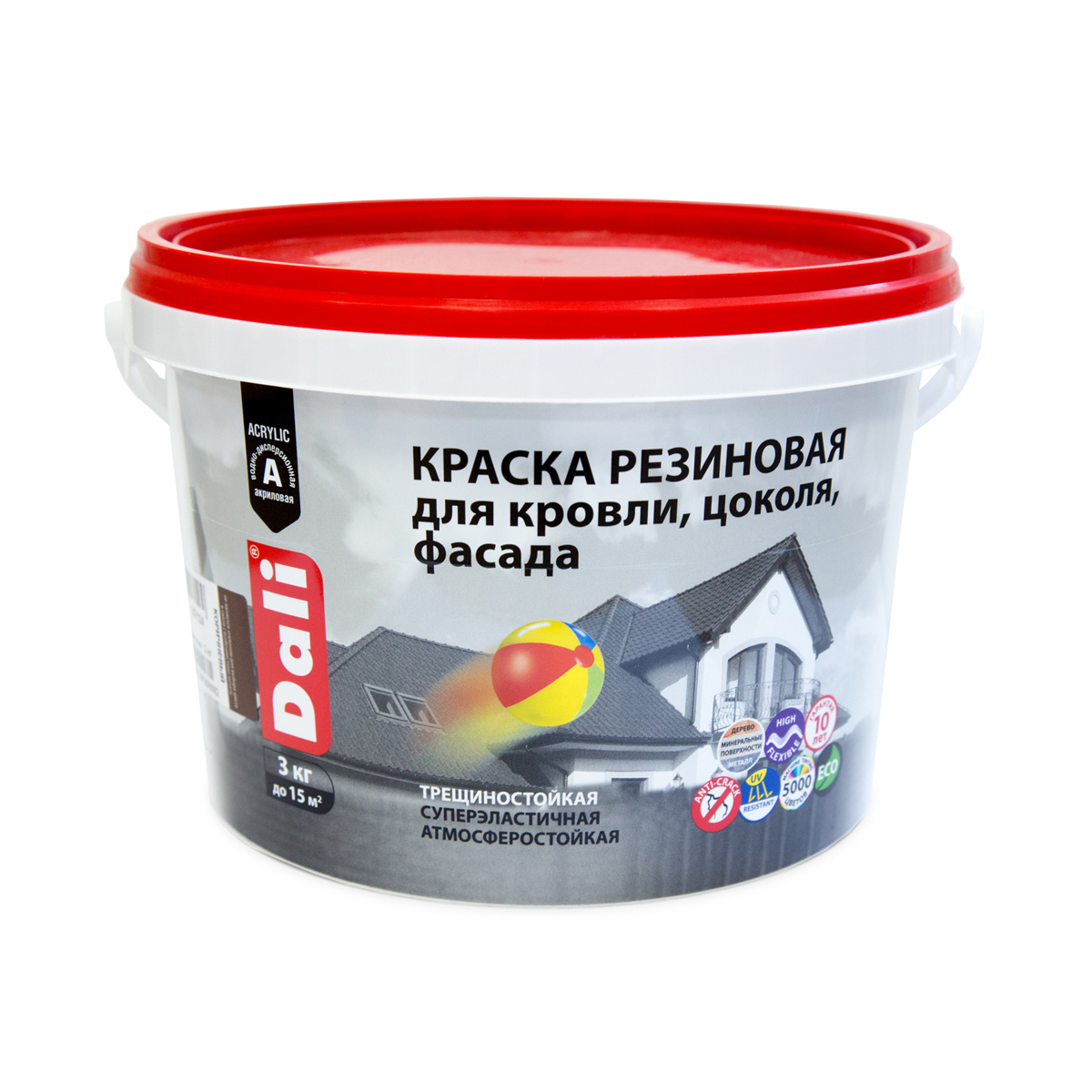 Краска резиновая Dali, глубокоматовая, 3 кг, зеленая
