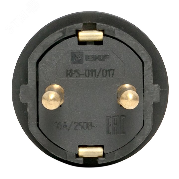 Вилка прямая каучуковая 230В 2P+PE 16A IP44 Марс