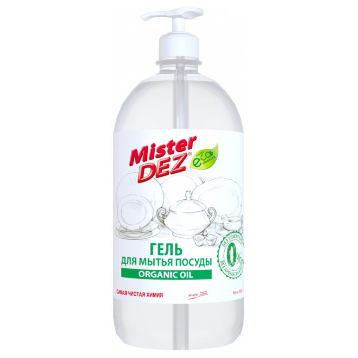 Средство для мытья посуды Mister Dez Organic oil, гель, 1 л 