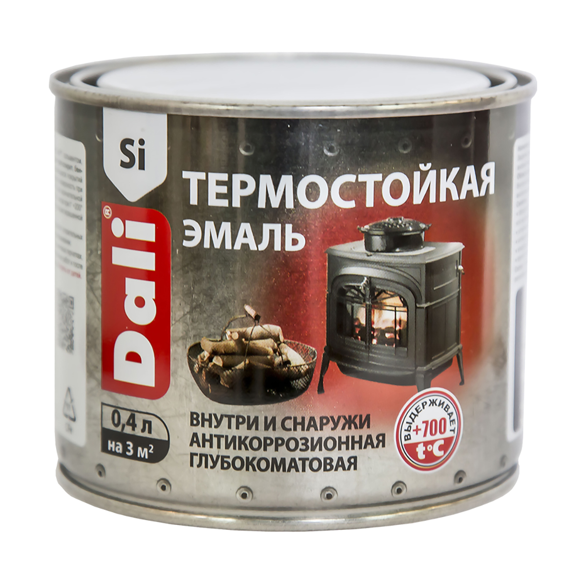 Термостойкая эмаль Dali черная, 0.4 л 