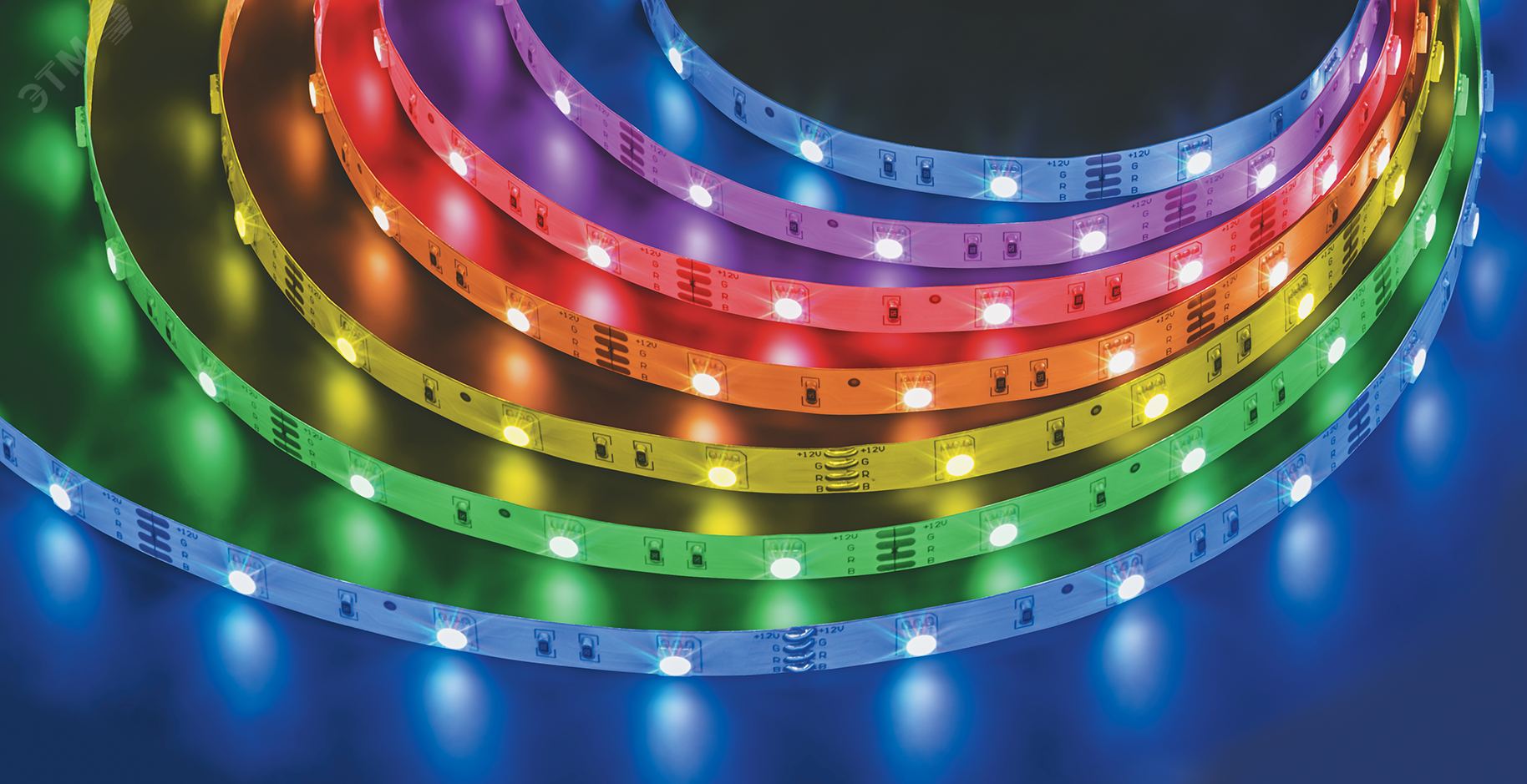 Лента светодиодная LEDх30/м 5м 7.2В т 12В IP20 RGB
