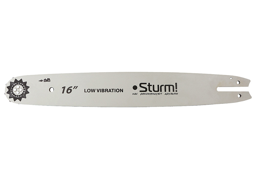 Пильная шина 16" Sturm! паз 1,3мм, 3/8", 56 зв, хвостовик St