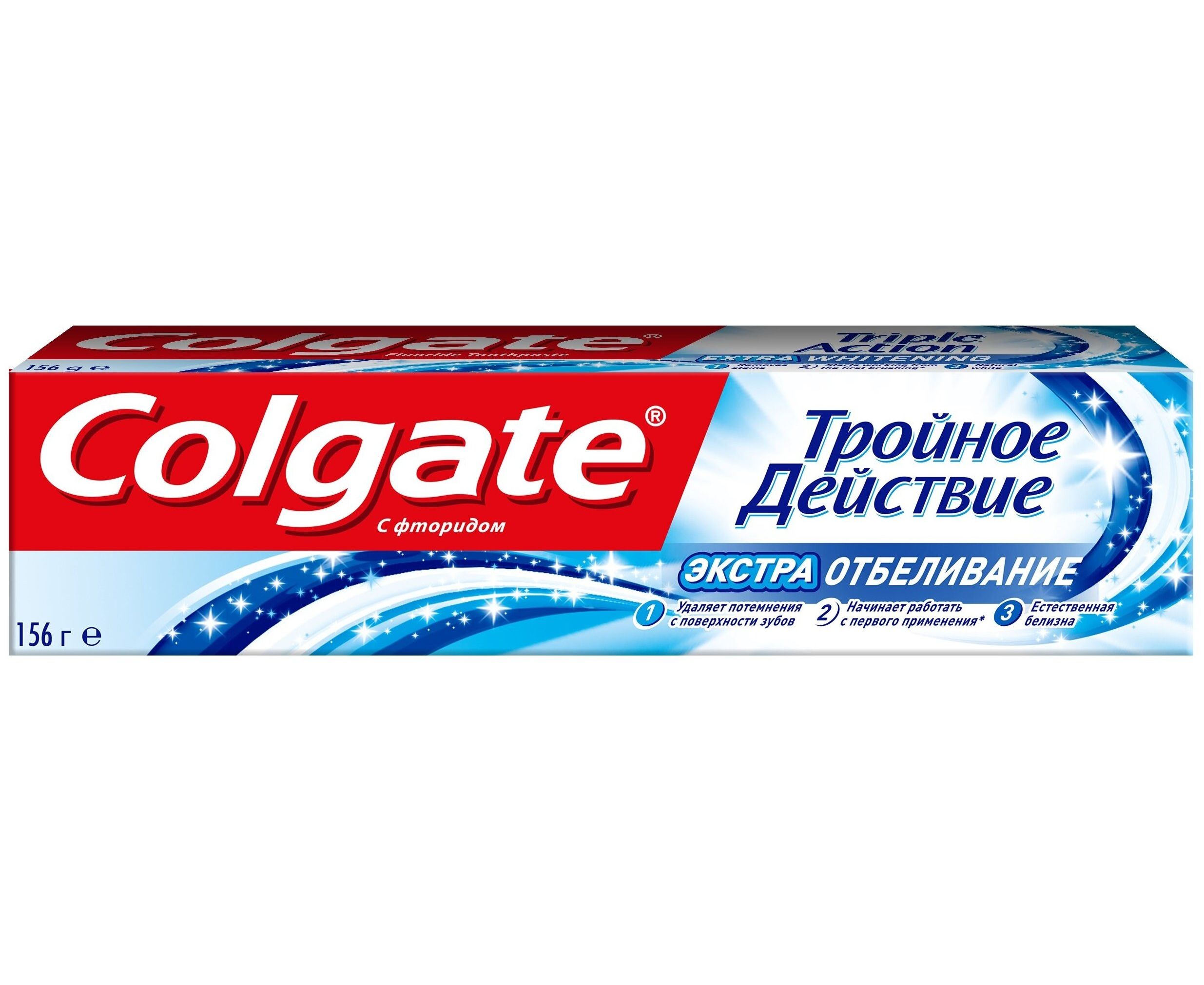 Зубная паста Colgate Тройное Действие, Экстра отбеливание 100мл