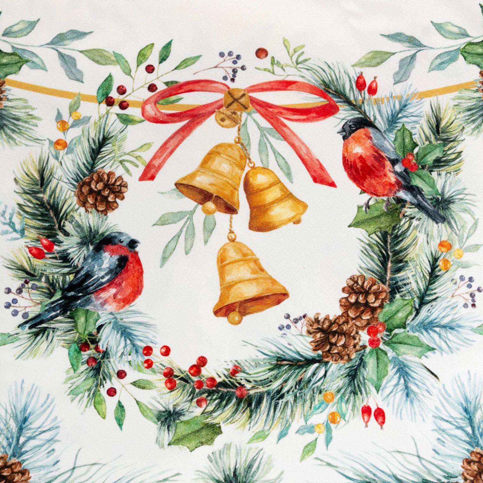 Скатерть Этель "Сhristmas bells" d=150см +/-3см с ГМВО, саржа 190 гр/м2