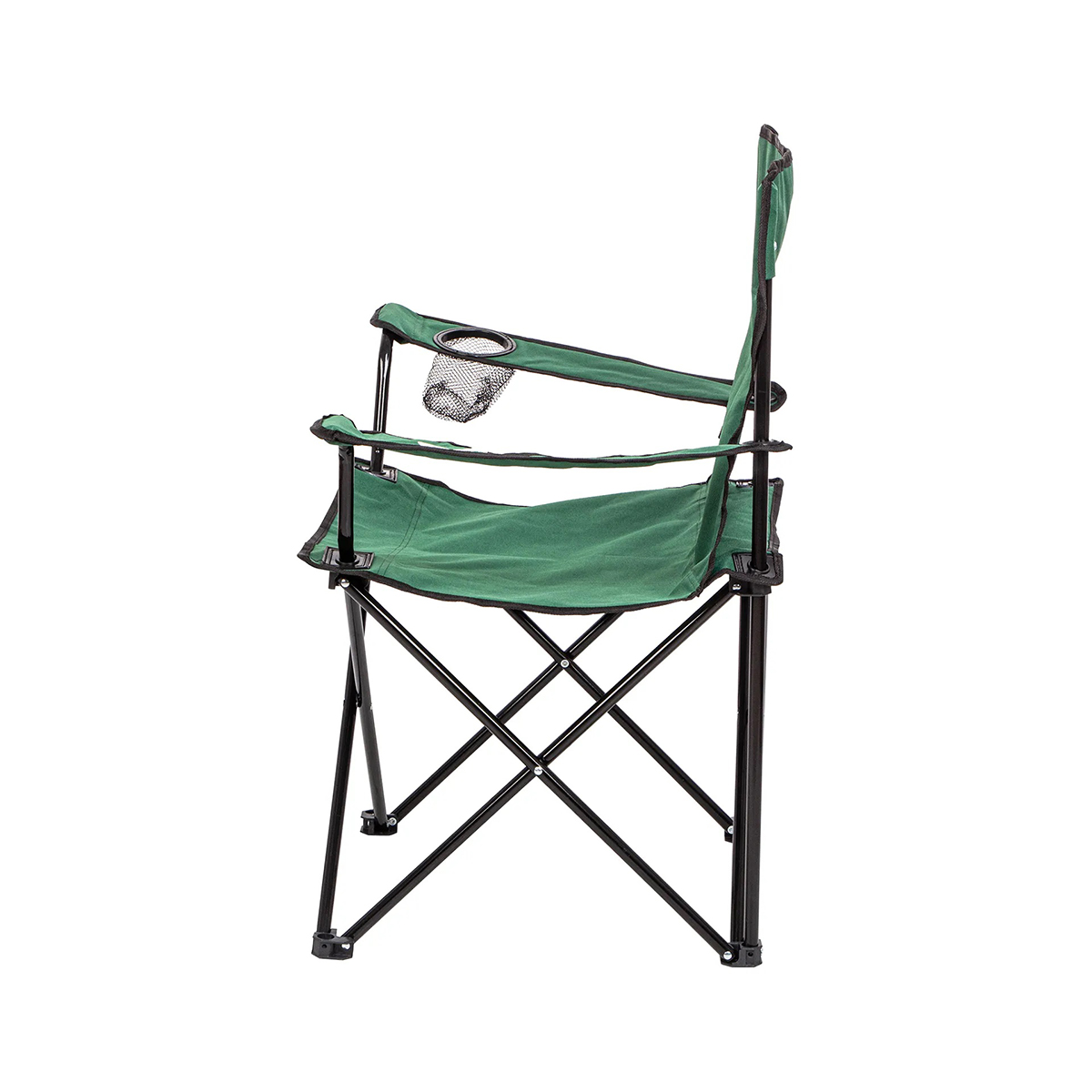 СТУЛ ПОХОДНЫЙ СКЛАДНОЙ "CAMPING" СО СПИНКОЙ, ПОДЛОКОТНИКАМИ,ПОДСТАКАННИКОМ (ЗЕЛЕНЫЙ) "PALISAD"