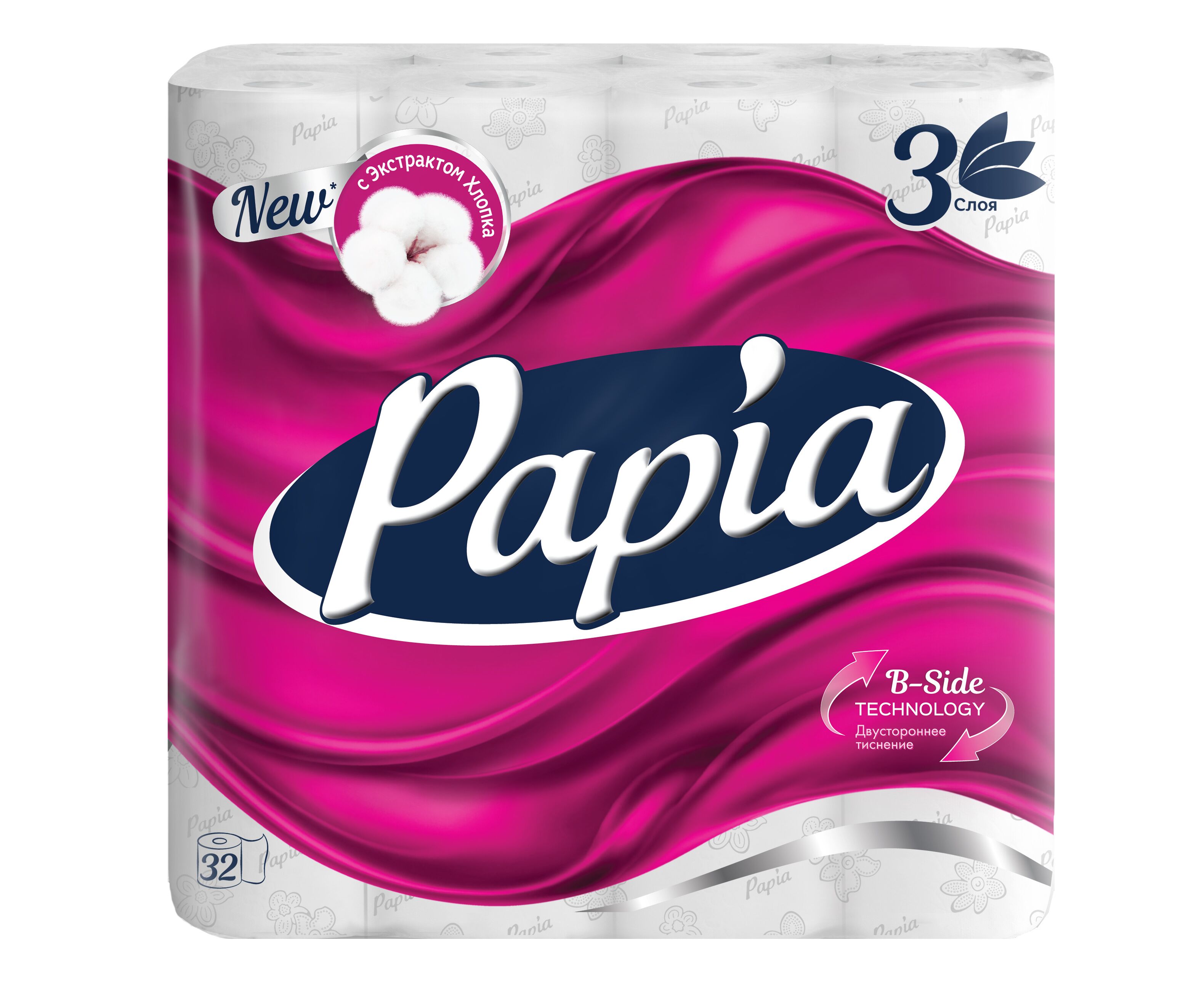 Бумага туалетная Papia 32 рул.3-х.сл Балийский Цветок *3