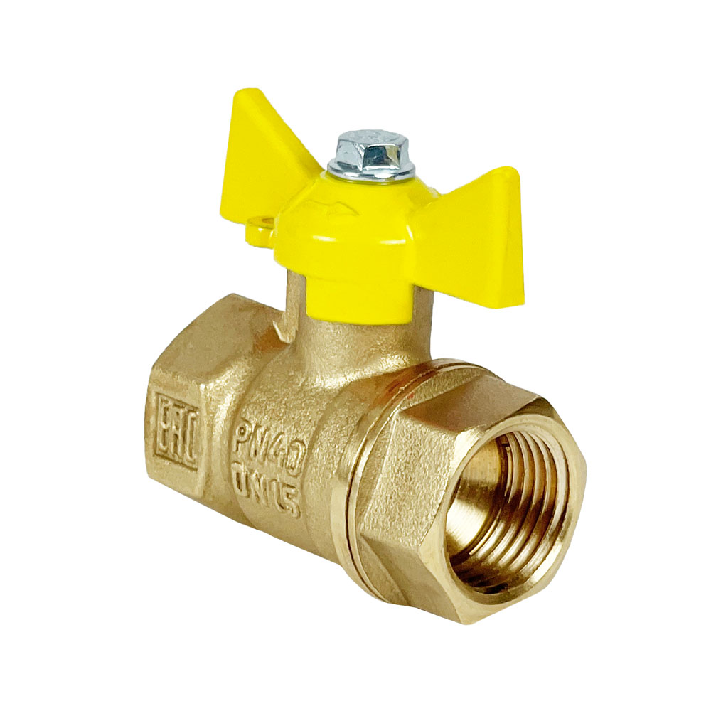Кран шаровой для ГАЗА 3/4" ВР/ВР ручка-бабочка, латунь, VALFEX 
