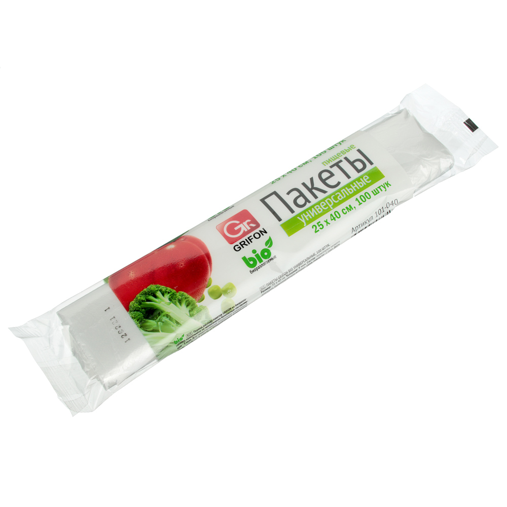 Пакеты универсальные GRIFON  100шт, 25х40см, 5л, в рулоне, 101-040