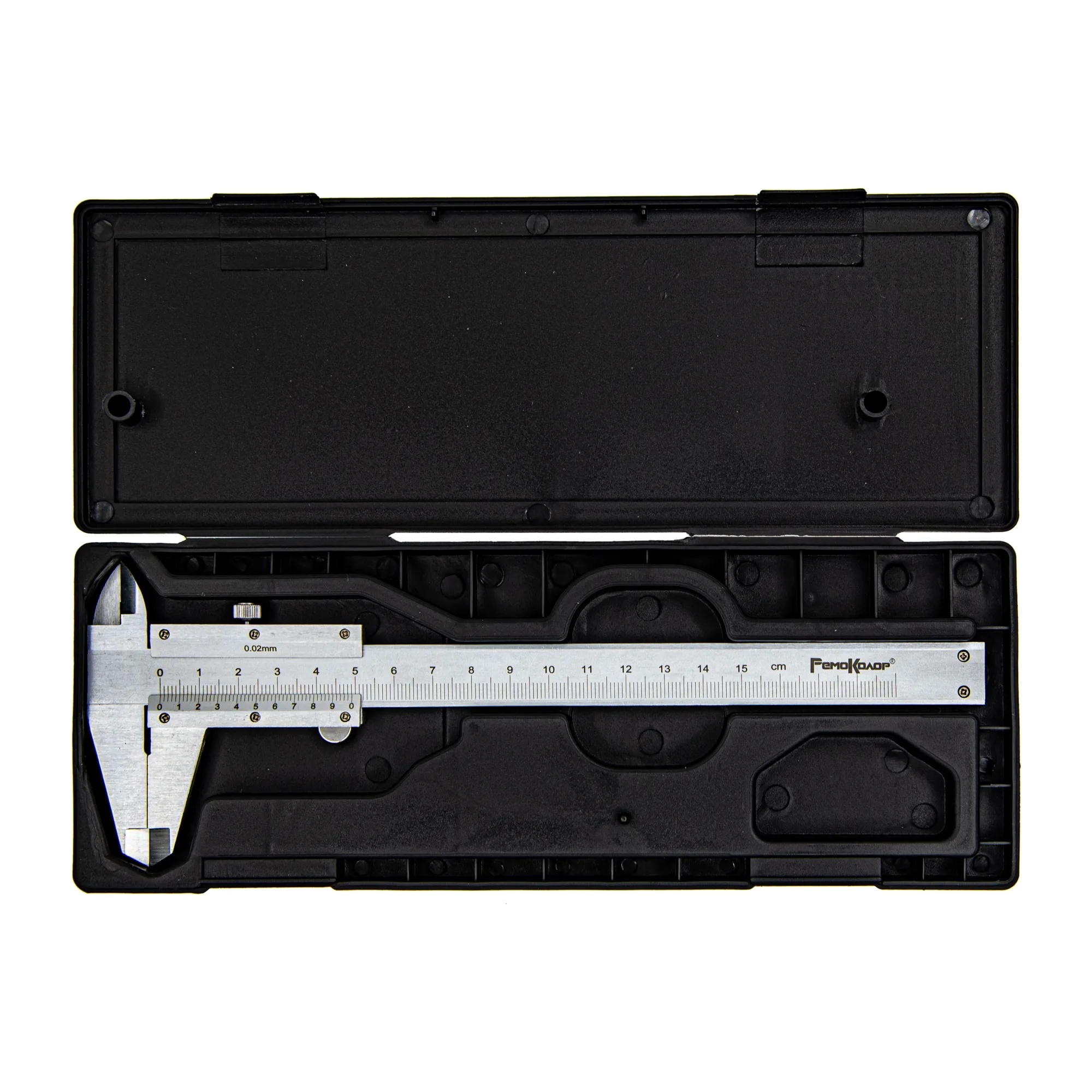 Штангенциркуль ШЦ-150, механический, с глубиномером, в пластик. кейсе, 150мм, шаг 0,02мм
