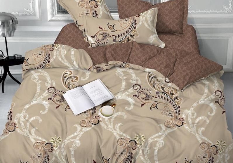 КПБ Cleo сатин набивной "Satin Lux" двуспальный 175*215*1 200*220*1(±5) 70*70*2(±2) 20/719-SL