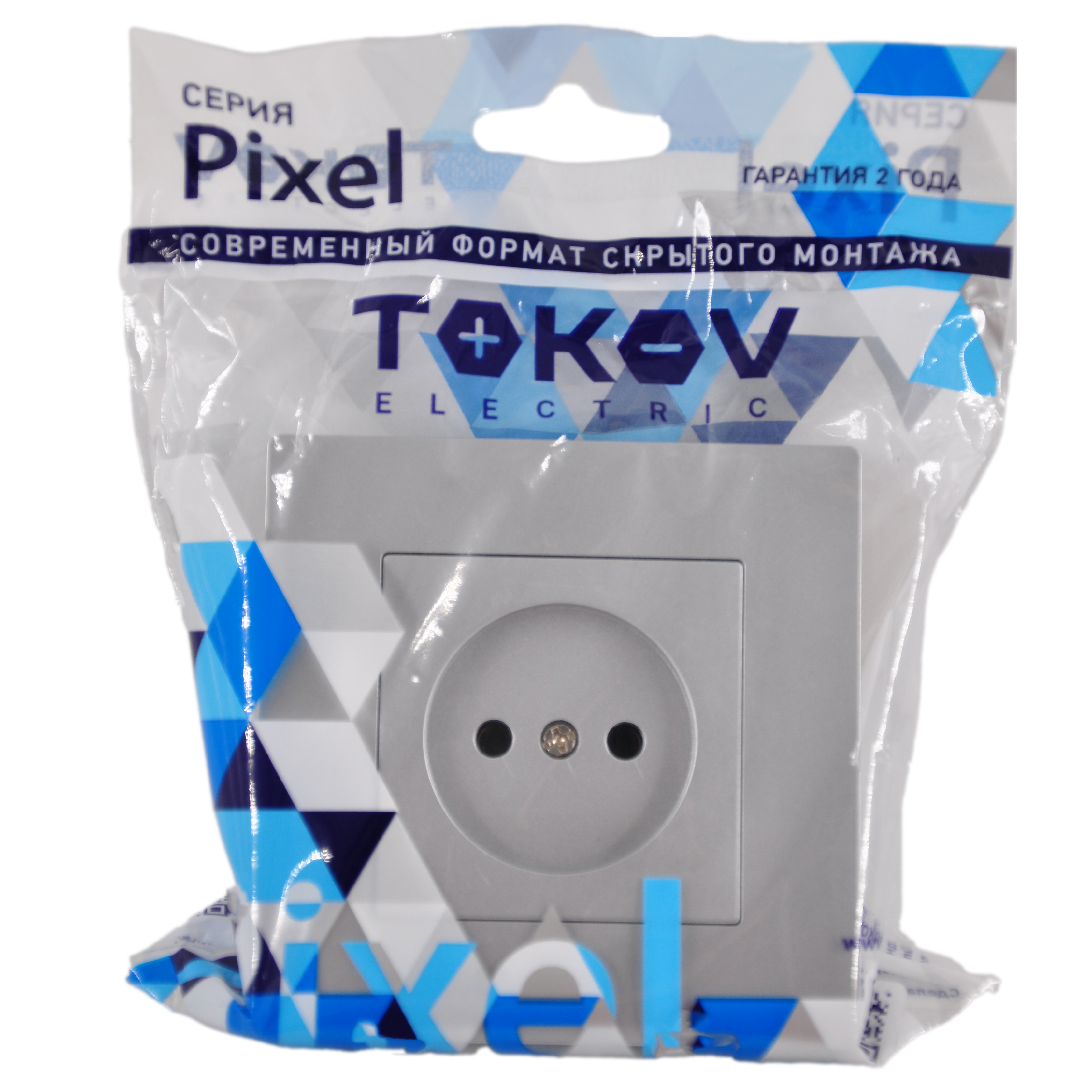 Розетка 1-м СП Pixel 16А IP20 без заземл. в сборе алюм. TOKOV ELECTRIC TKE-PX-R1F-C03