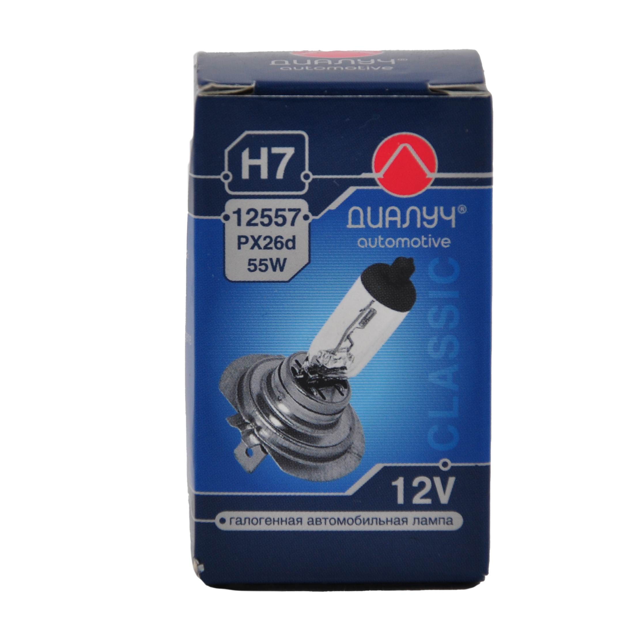 Лампа галогенная H7 12V55W (ДИАЛУЧ) 12557
