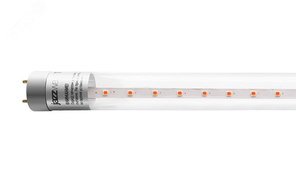 Лампа светодиодная LED 16Вт Т8 для растений прозрачная 1200 мм G13 jazzway