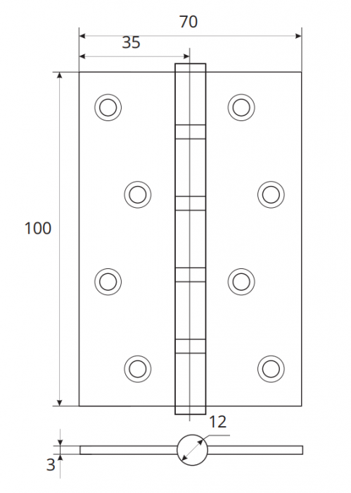 Петля Apecs 100*70-B4-Steel-AC