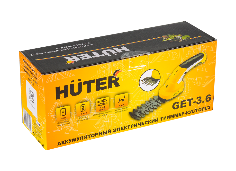Аккумуляторный электрический триммер-кусторез Huter GET-3,6