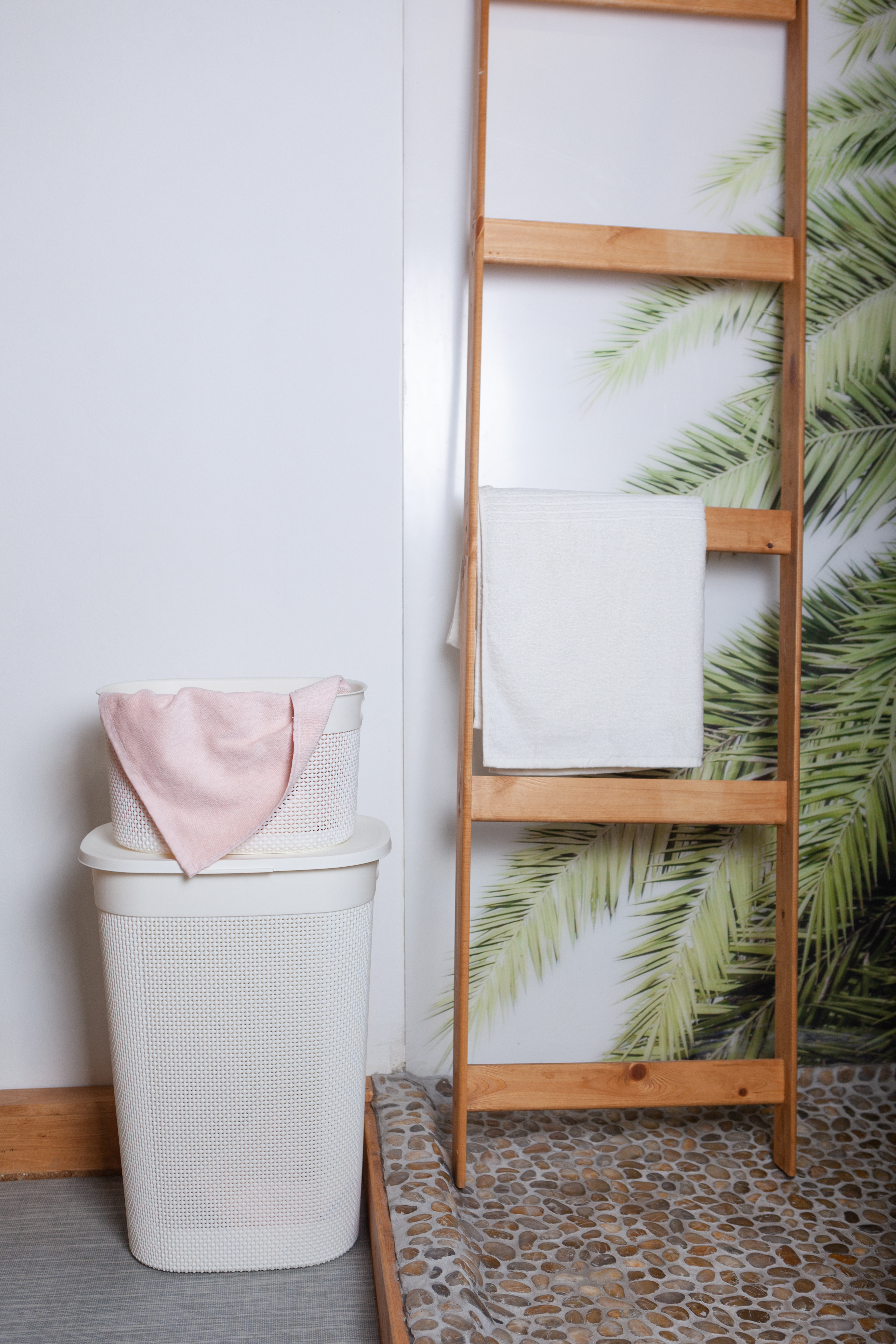 Корзина для белья OSLO, 55 л, молочный туман
