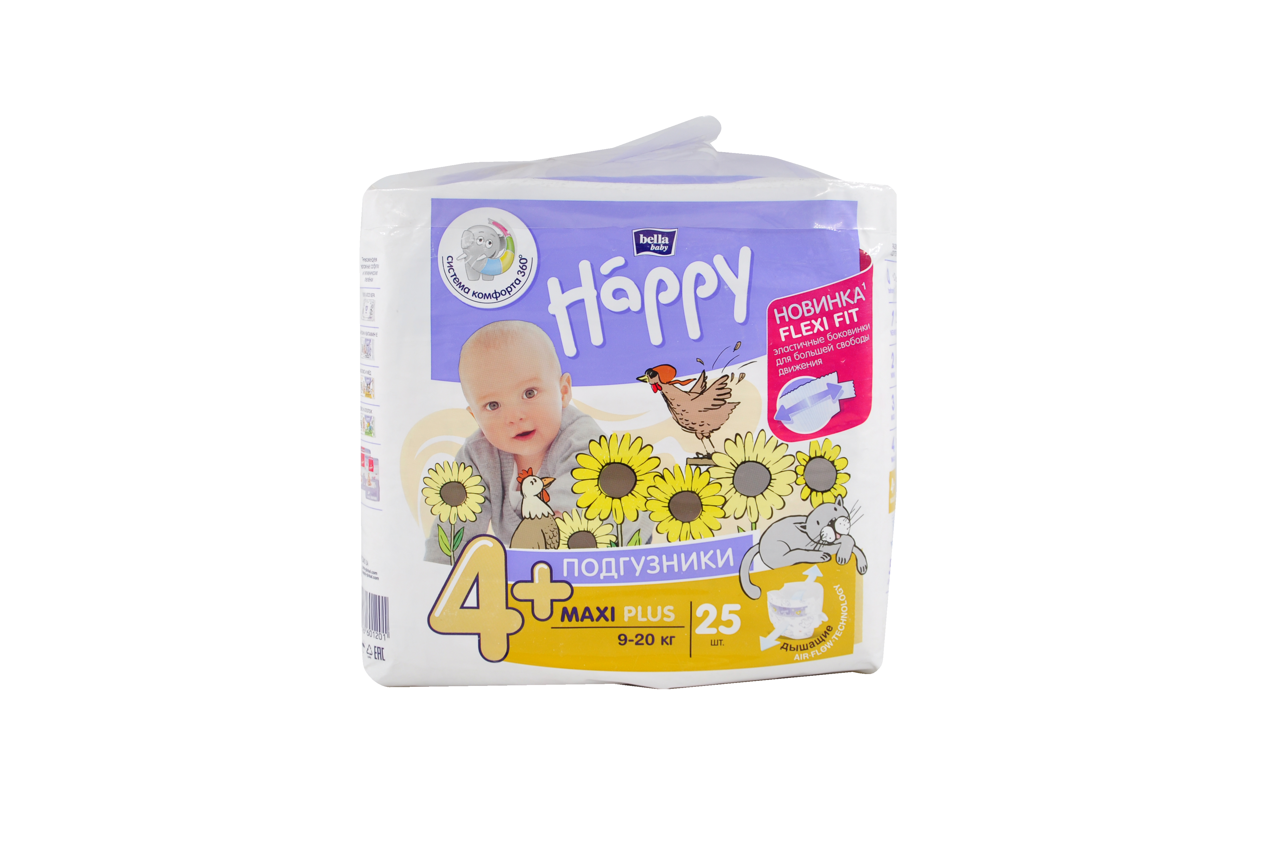 BELLA подгузники детск. BABY HAPPY Maxi Plus №4+ (9-20кг) 25 шт