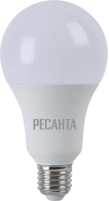 Лампа светодиодная LL-R-A80-20W-230-3K-E27 (груша, 20Вт, тепл., Е27) Ресанта 76/1/21