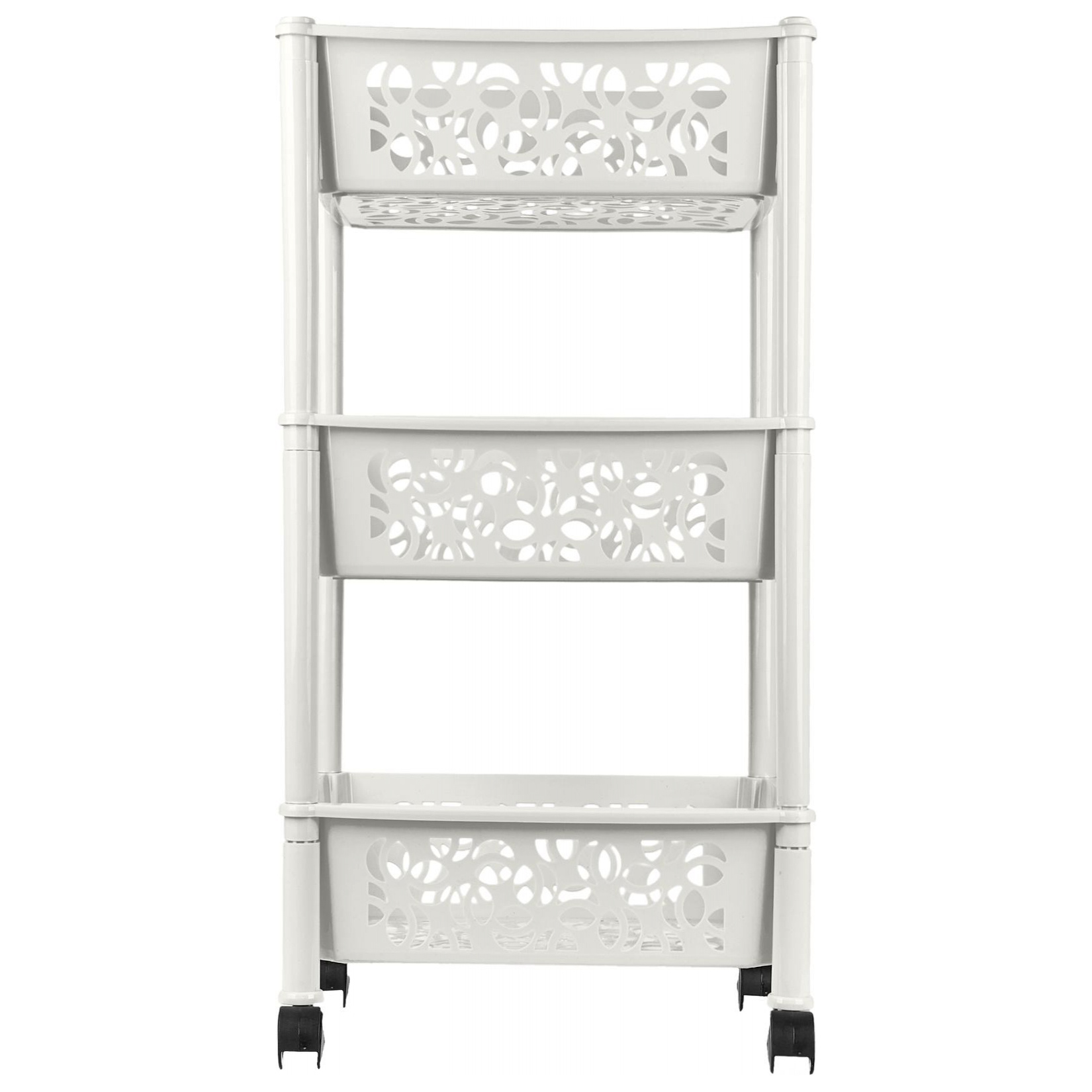 Этажерка Keeplex Light, на колесиках, трехсекционная, прямоугольная, 37х29х69 см, белое облако