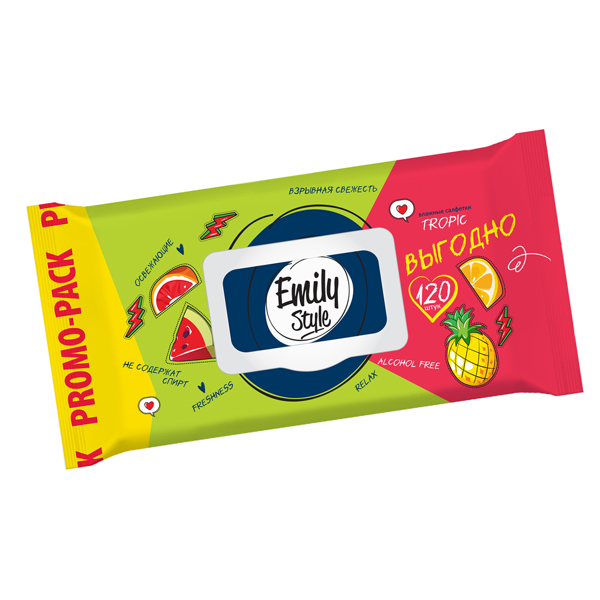 Влажные салфетки Emily Style Tropic, 120 шт