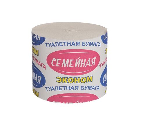 Бумага туалетная однорул. Семейная эконом 42 м. без втулки *48