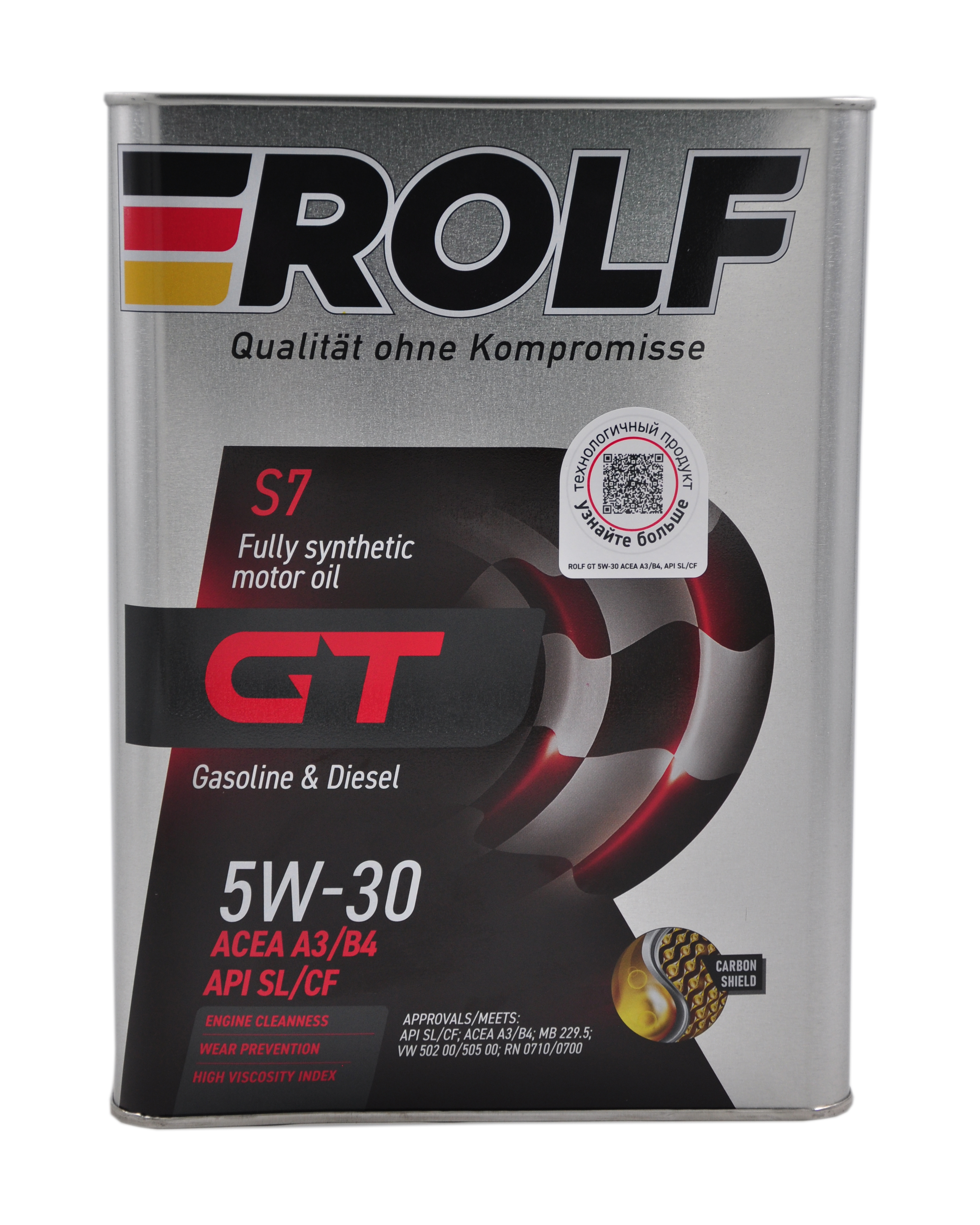 Авто масло Rolf GT 5W30  4л АСЕА А3/В4 SL/CF МЕТАЛЛ