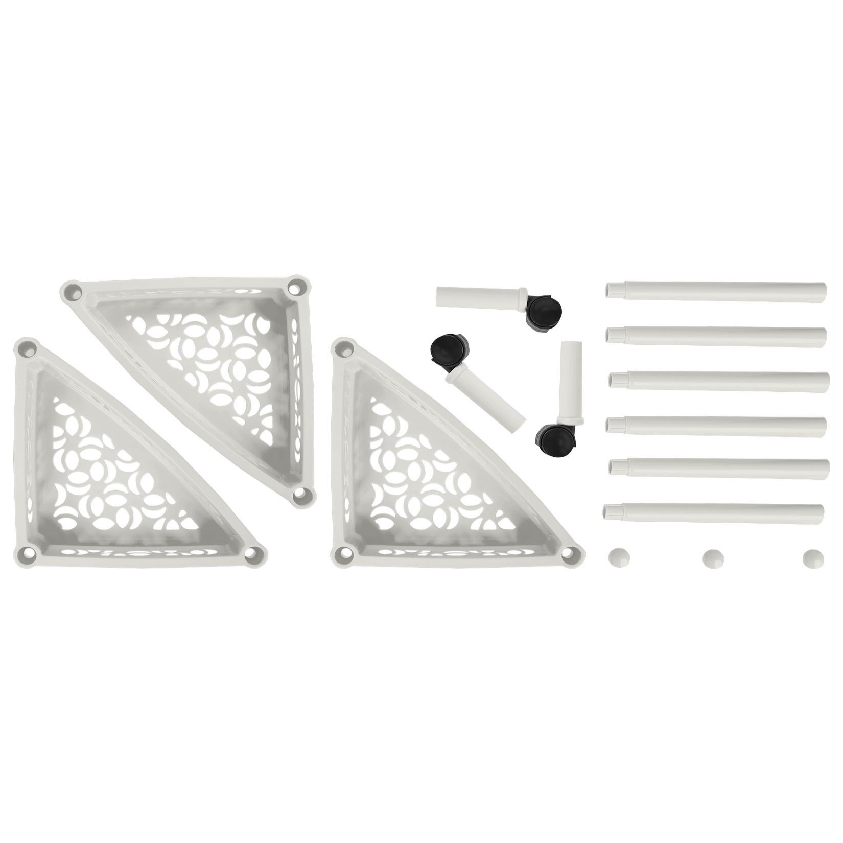 Этажерка Keeplex Light, на колесиках, трехсекционная, угловая, 38.3х22.2х69 см, белое облако
