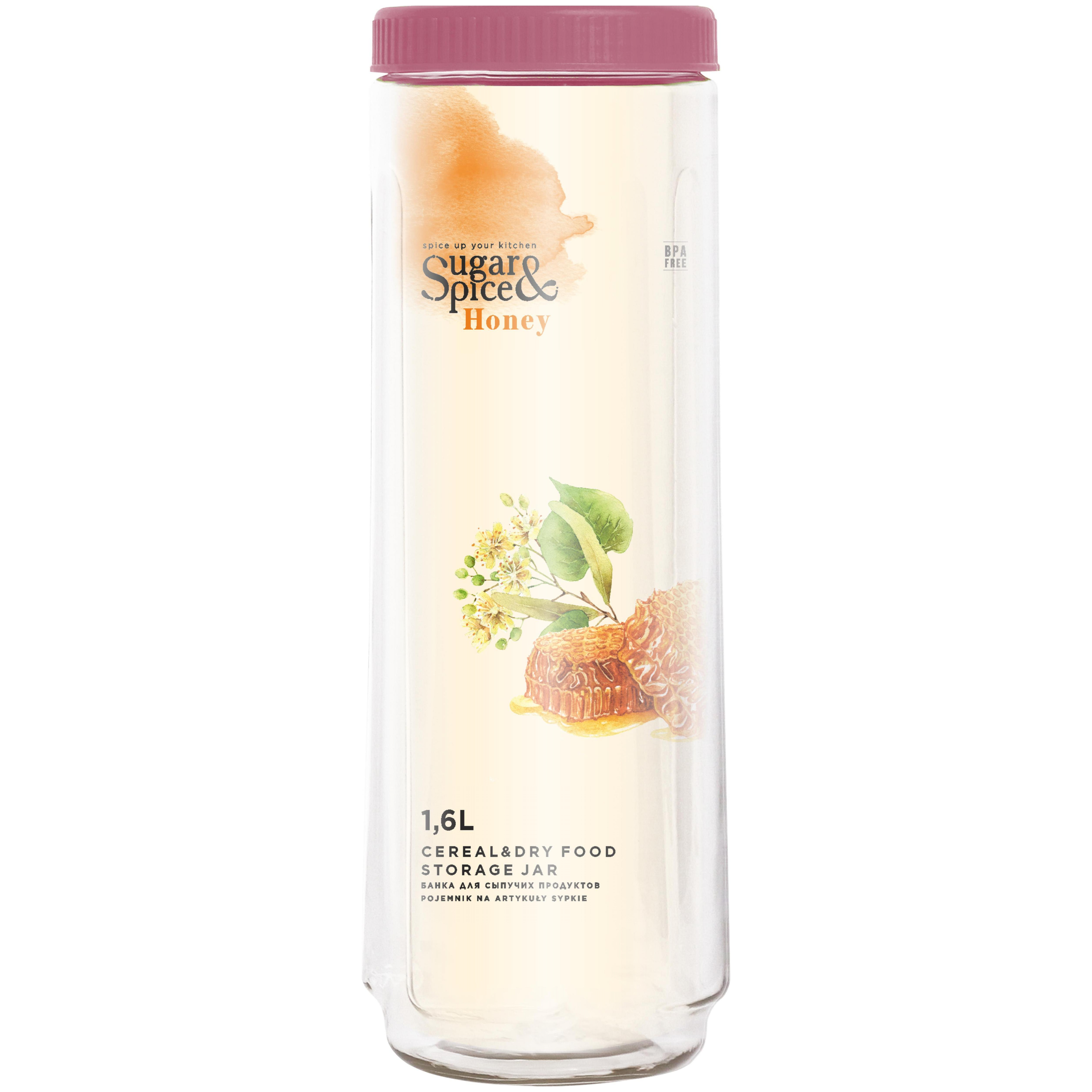 Банка для сыпучих продуктов Sugar&Spice Honey, 1.6 л, брусника