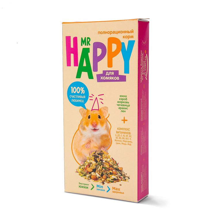Корм MR HAPPY сухой для хомяков, 400 г