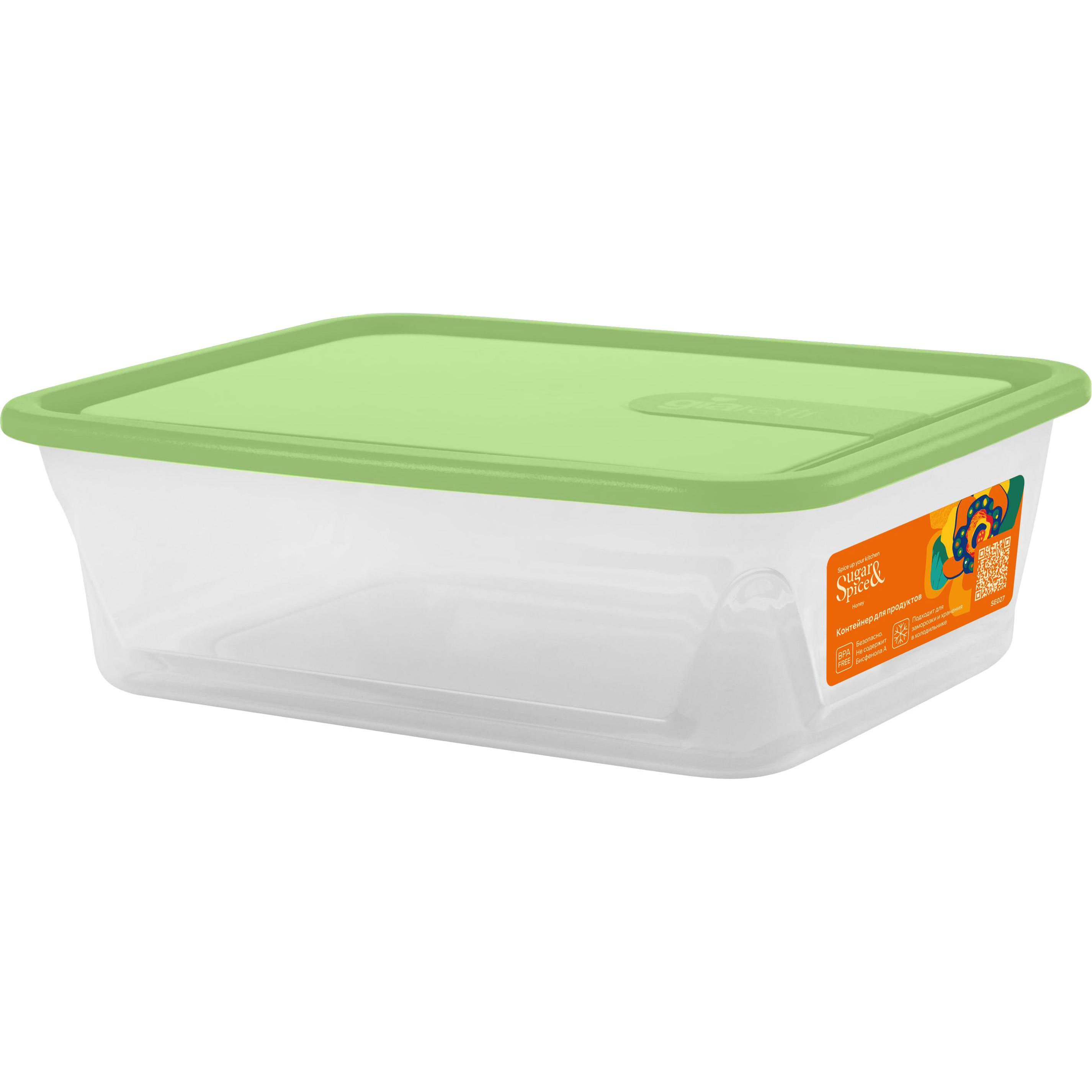Контейнер для продуктов Sugar&Spice Корица 0,6л прямоугольный, фисташка