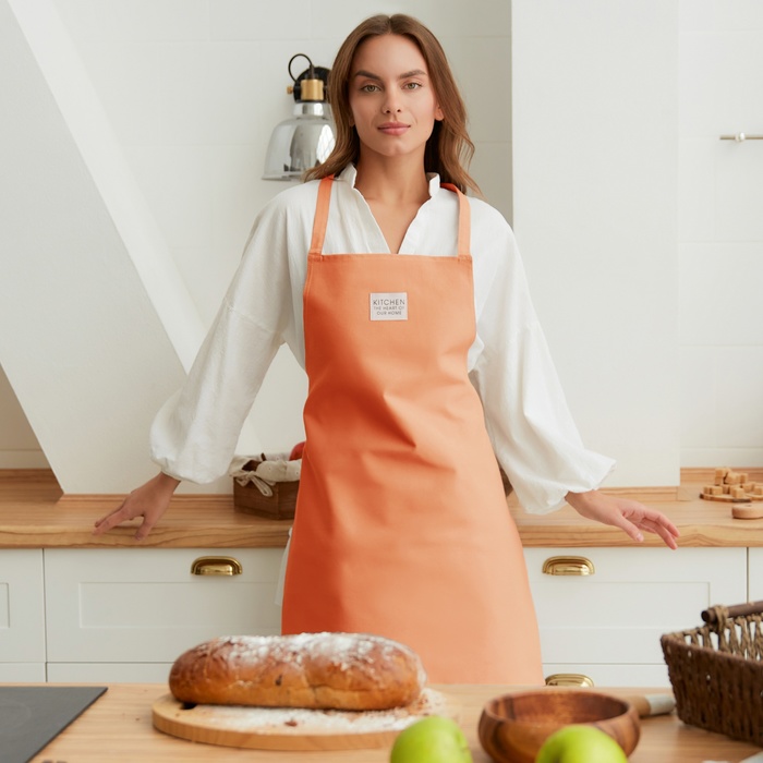 Фартук Этель Kitchen 60х70 см, оранжевый, 100% хл, саржа 220 г/м2