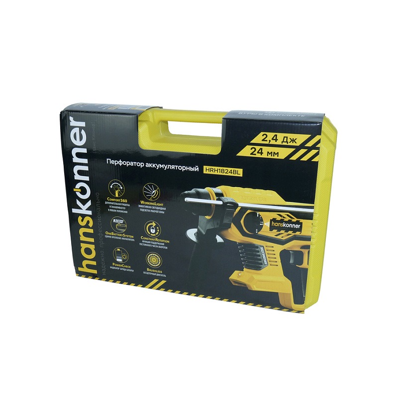 Перфоратор Hanskonner HRH1824BL 1BatterySystem 18V , Без ЗУ, Без АКБ