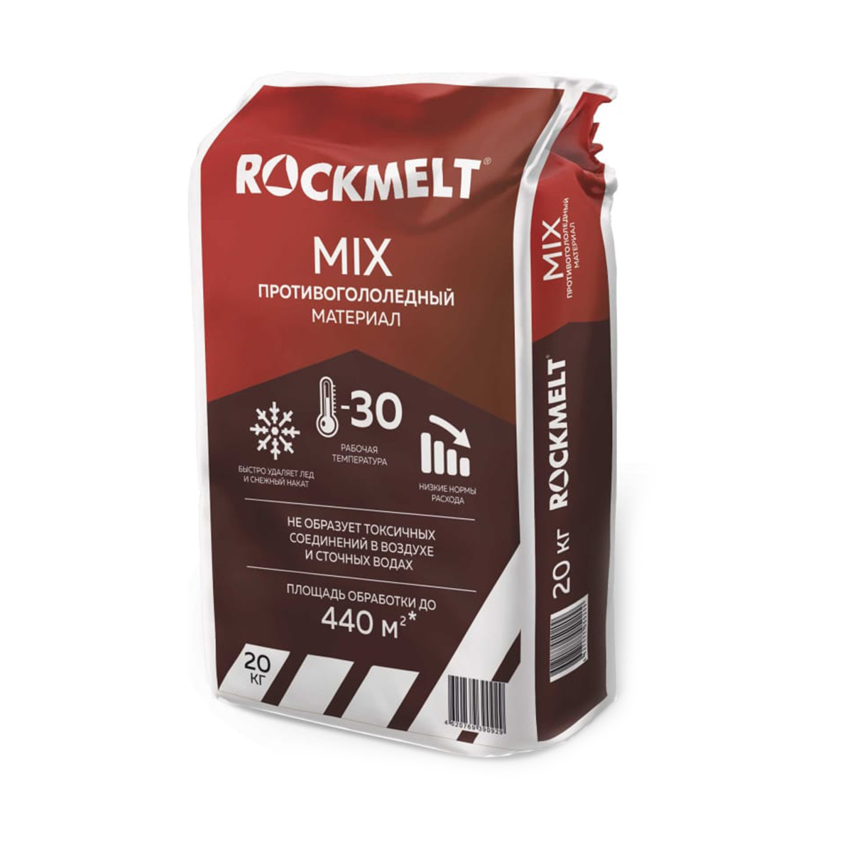 Противогололедный реагент Rockmelt Mix быстрого действия, 20 кг