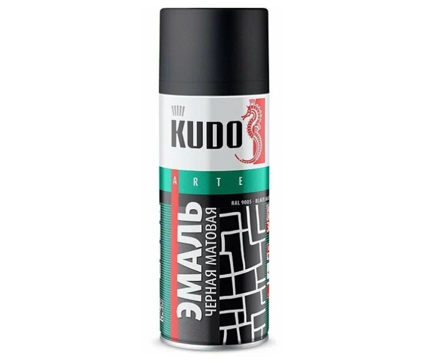 Эмаль универсальная KUDO 520 мл, черная матовая