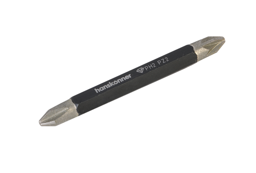 Биты двустор., PH2xPZ2x65мм, сталь S2, Diamond, 2шт,Hanskonner