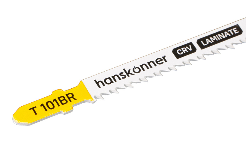 Пилки для лобзика по ламинату 2шт, T101BR (дер,ДСП,фанера 3-30мм) Hanskonner