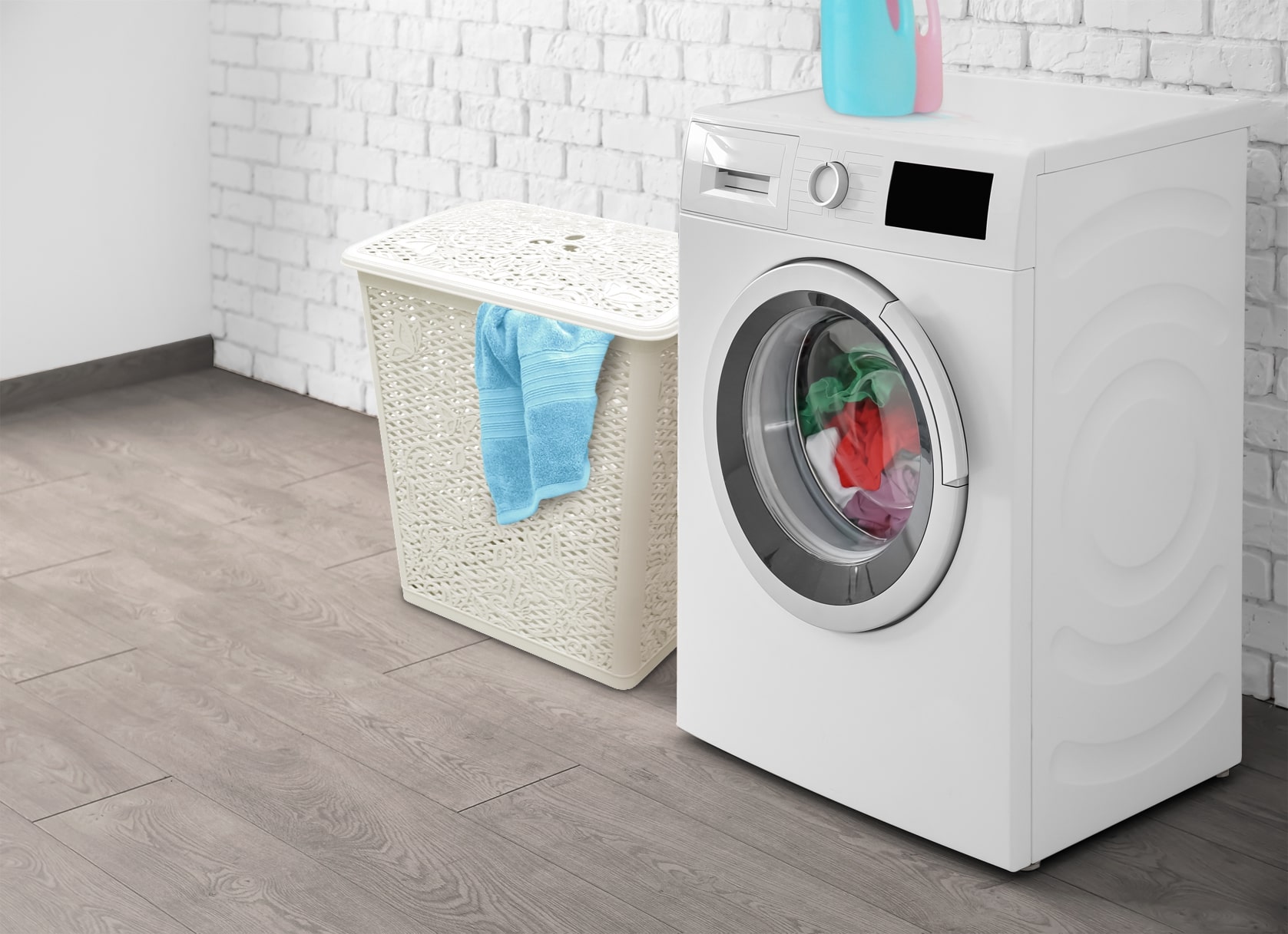 Корзина для белья Keeplex Fiori, со съемной крышкой, 35 л, 40.3х28х47 см, белое облако